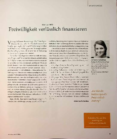 Vorschauseite 1: Freiwilligkeit verlässlich finanzieren