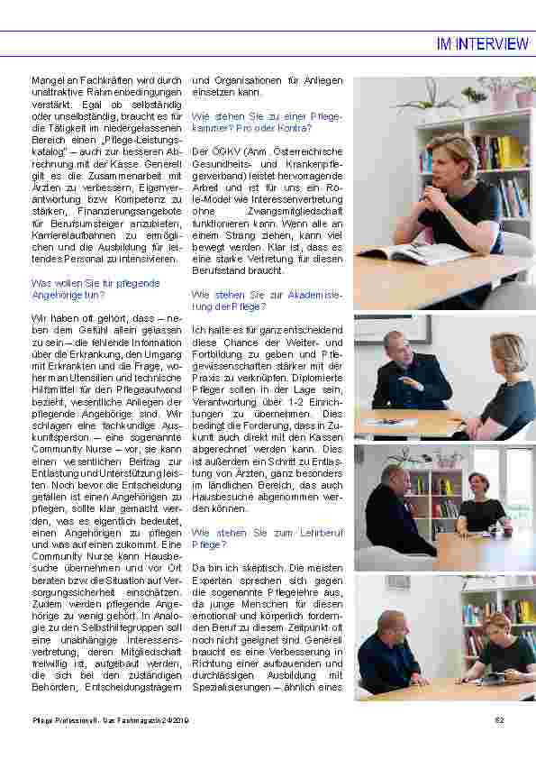 Vorschauseite 2: Im Interview mit Mag. Beate Meinl-Reisinger (NEOS Wird bei Ihnen „Pflege“ ein Thema im Wahlkampf werden?