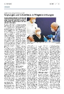 Vorschauseite 1: Impfungen und Schnelltests in Pflegeeinrichtungen