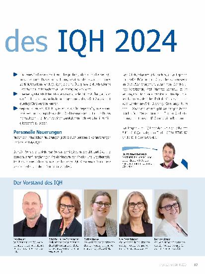 Vorschauseite 2: Entwicklung des IQH 2024