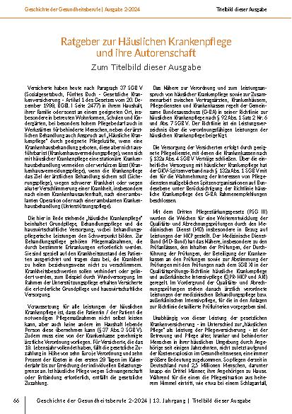 Vorschauseite 4: Geschichte der Gesundheitsberufe Heft 2-2024