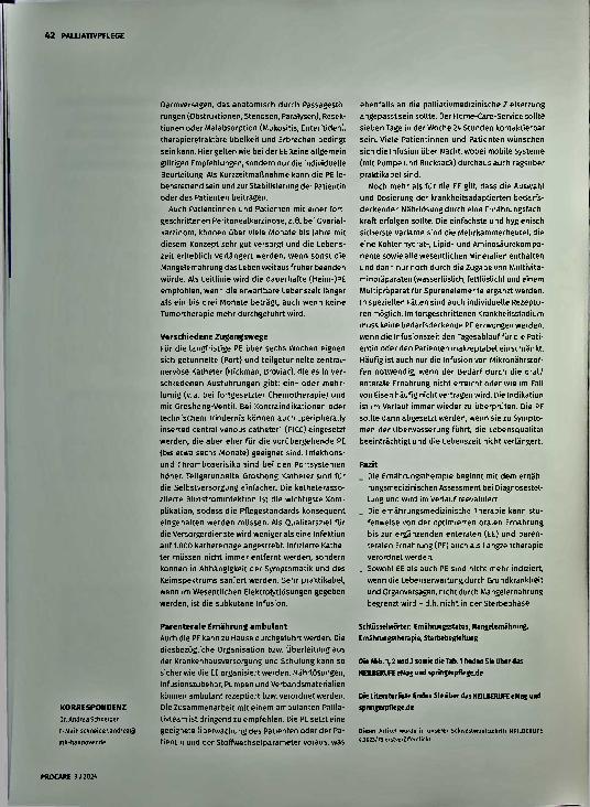 Vorschauseite 5: Angepasst an Prognose und Bedürfnisse Ernährung in der Palliativmedizin: Enteral und parenteral