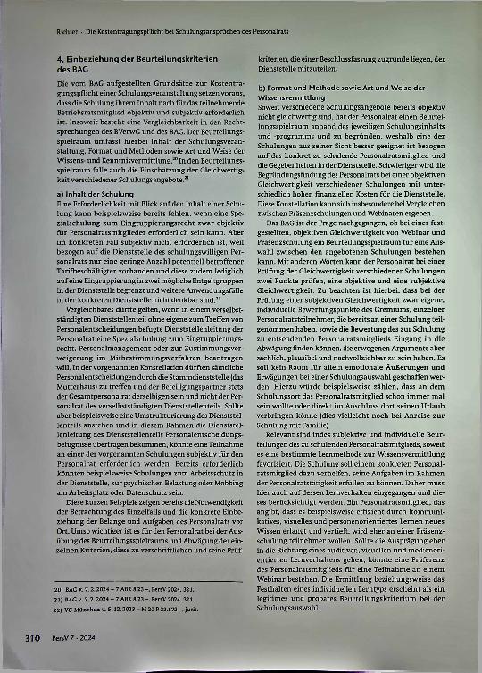 Vorschauseite 5: Die Kostentragungspflicht bei Schulungsansprüchen des Personalrats