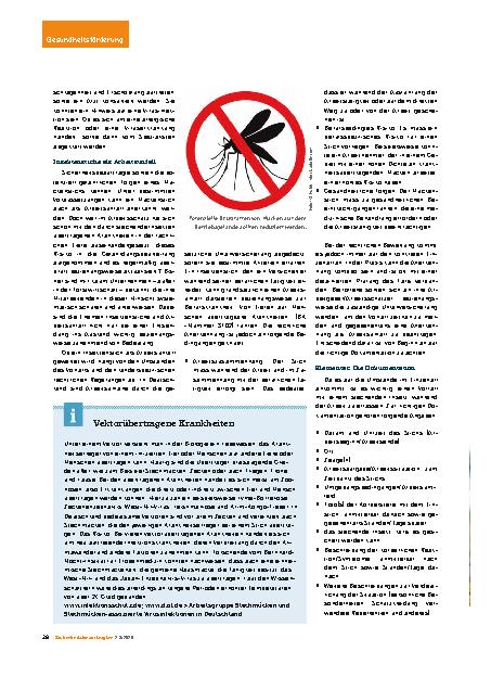 Vorschauseite 2: Klimawandel: Neue Aufgaben im Arbeitsschutz Nur ein Mückenstich?