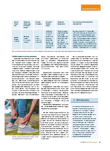Vorschauseite 3: Klimawandel: Neue Aufgaben im Arbeitsschutz Nur ein Mückenstich?