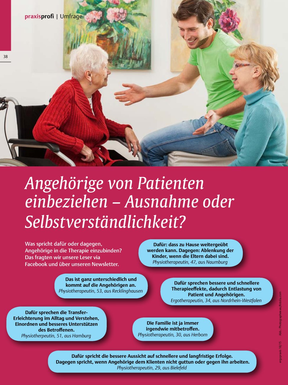 Vorschauseite 1: Angehörige von Patienten einbeziehen ? Ausnahme oder Selbstverständlichkeit?