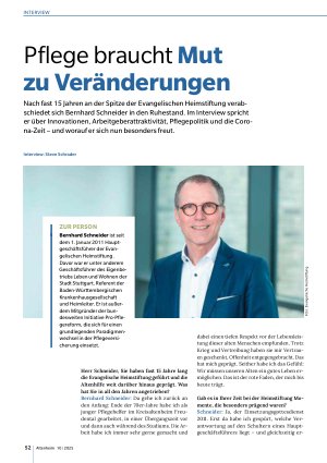 Vorschauseite 1: Pflege braucht Mut zu Veränderungen