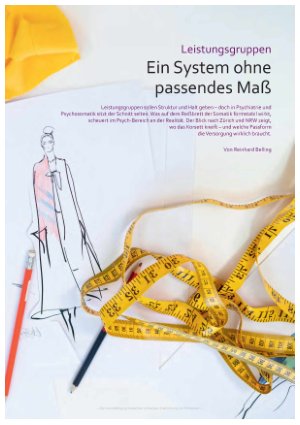 Vorschauseite 1: Leistungsgruppen Ein System ohne passendes Maß