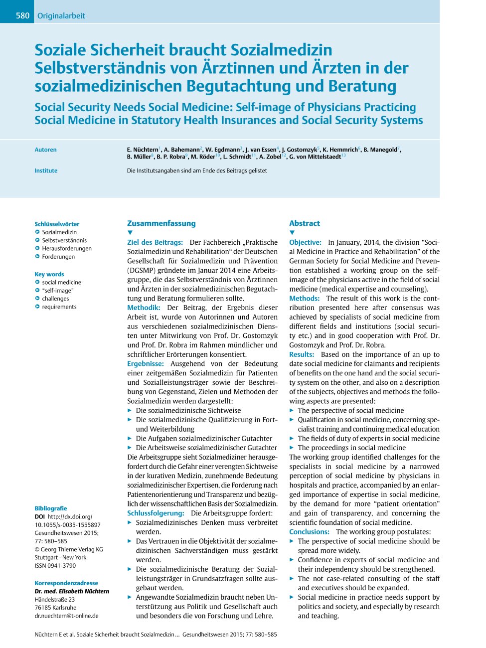 Vorschauseite 1: Soziale Sicherheit braucht Sozialmedizin Selbstverständnis von Ärztinnen und Ärzten in der sozialmedizinischen Begutachtung und Beratung