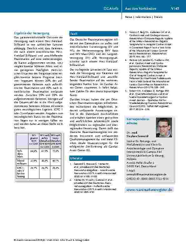 Vorschauseite 3: Jahresbericht des Deutschen Reanimationsregisters Cardiac Arrest Center 2019