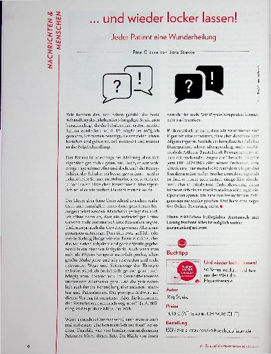 Vorschauseite 1: und wieder locker lassen! Jeder Patient eine Wunderheilung