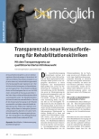 Vorschauseite 1: Transparenz als neue Herausforderung für Rehabilitationskliniken. Mit dem Transparenzgesetz zur qualitätsorientierten Klinikauswahl.