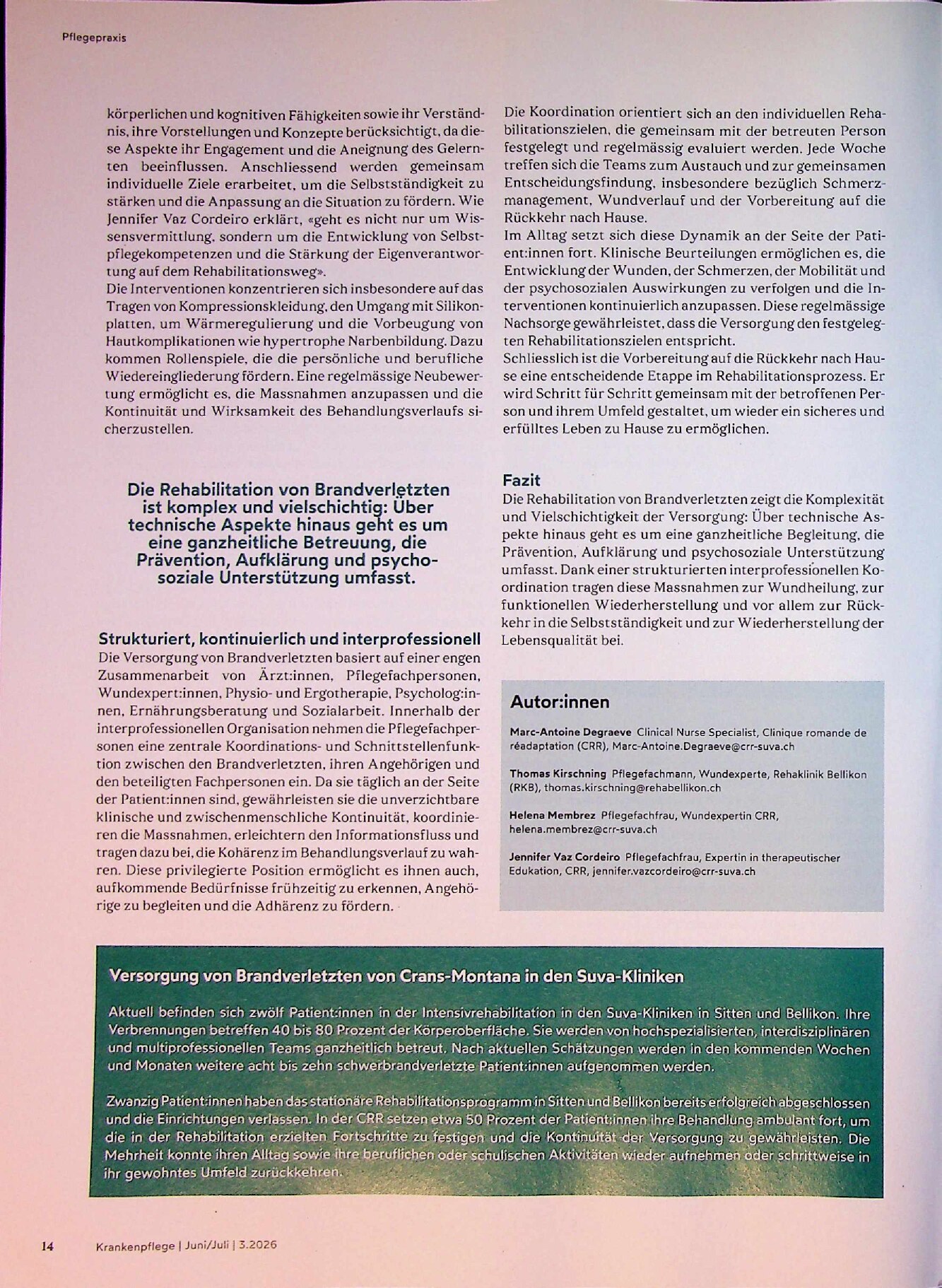 Vorschauseite 3: Pflege in der Versorgung von Brandverletzten