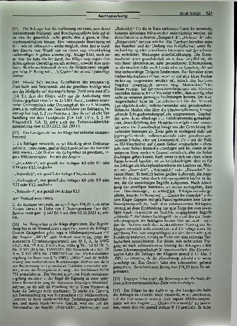 Vorschauseite 3: Rechtsprechung: Haftung des Plattformbetreibers für Falschbezeichnungen