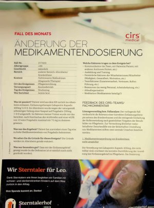 Vorschauseite 1: Fall des Monats Änderung der Medikamentendosierung