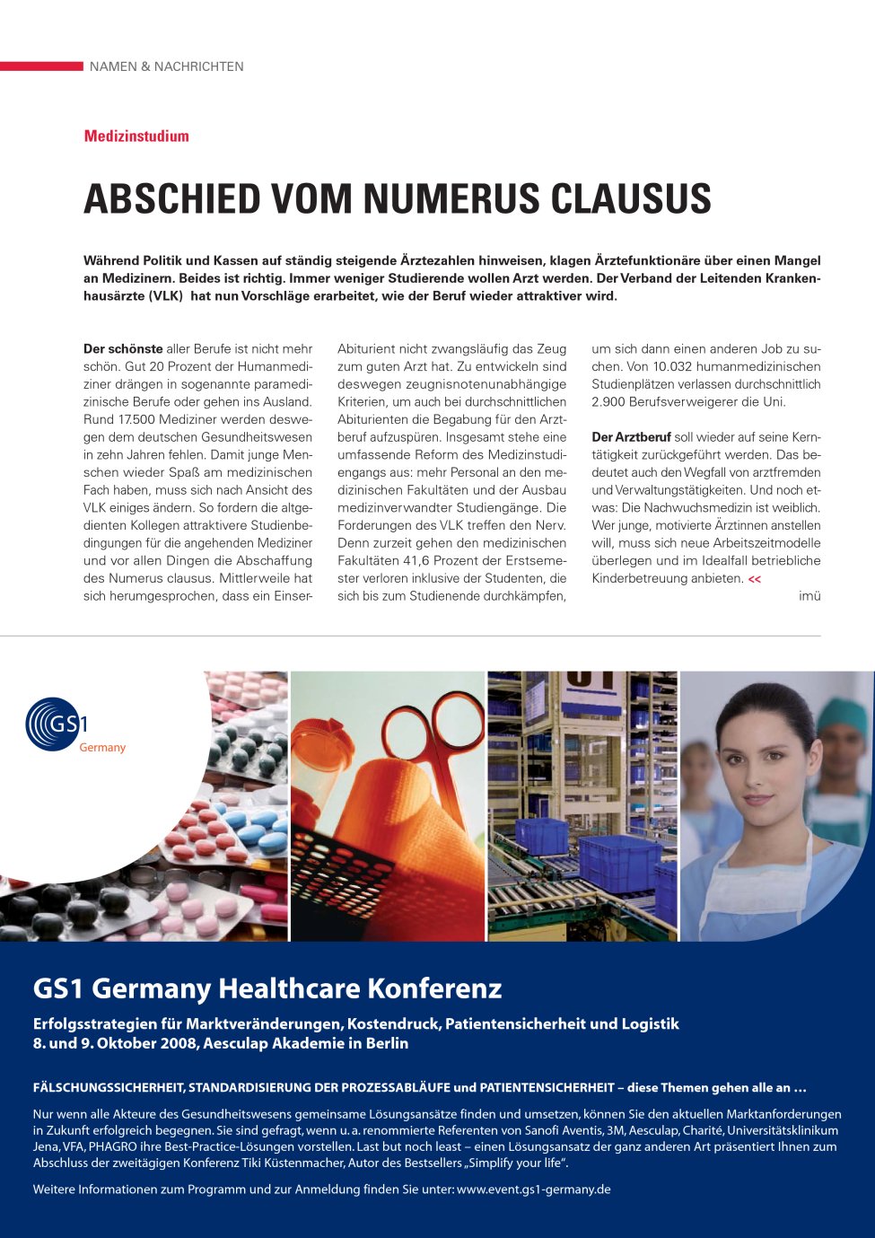 Vorschauseite 1: Abschied vom Numerus Clausus