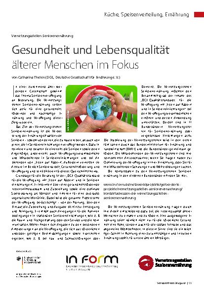 Vorschauseite 1: Gesundheit und Lebensqualität älterer Menschen im Fokus