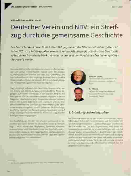 Vorschauseite 1: Deutscher Verein und NDV: ein Streifzug durch die gemeinsame Geschichte