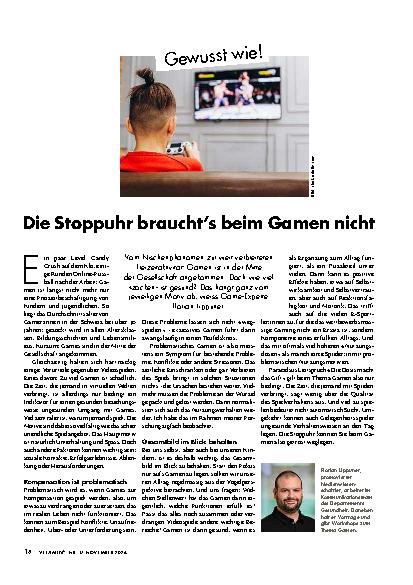Vorschauseite 1: Die Stoppuhr braucht s beim Gamen nicht.