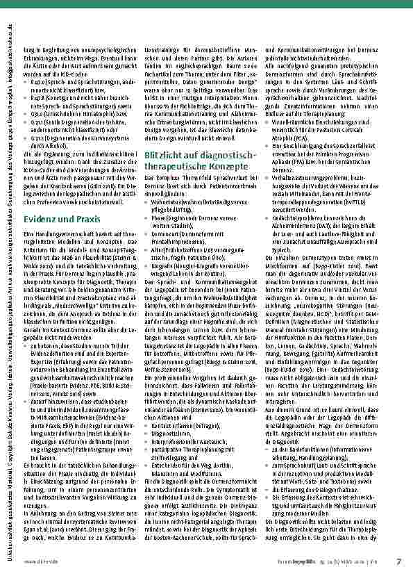 Vorschauseite 2: Logopädie für Demenzbetroffene. Wie kann das fachliche Angebot legitimiert und implementiert werden?