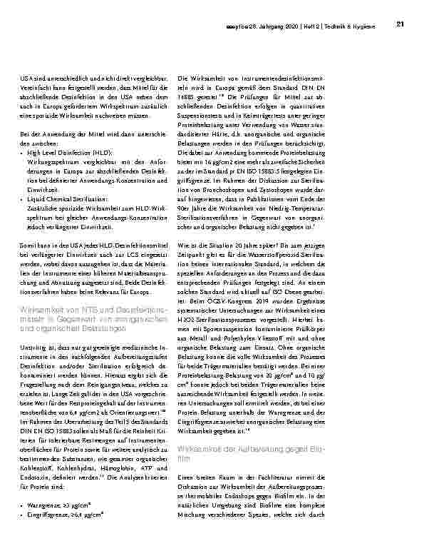 Vorschauseite 2: Aufbereitung thermolabiler Endoskope – Aktuelle Informationen und Diskussionen
