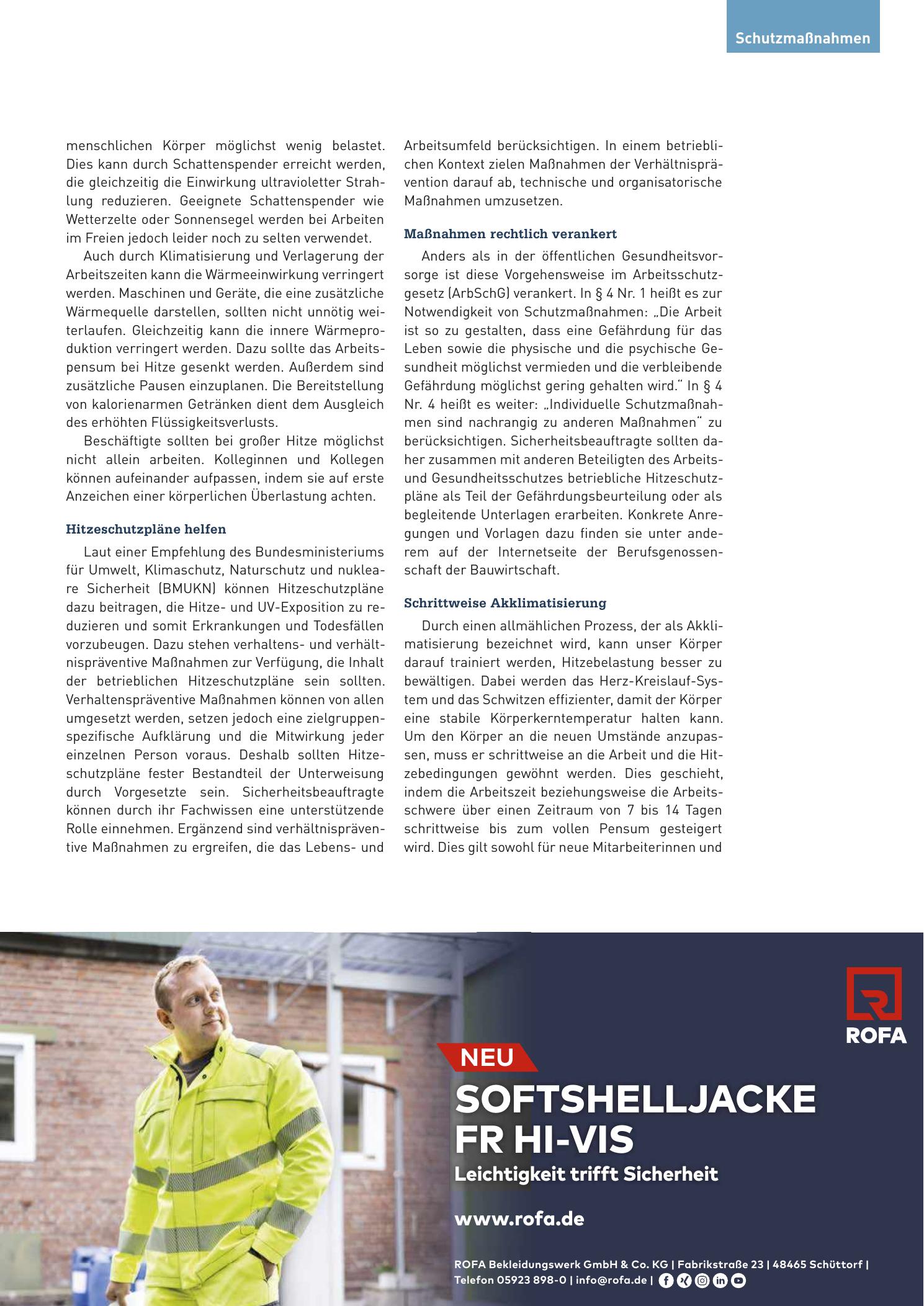 Vorschauseite 2: Auswirkungen des Klimawandels auf den Arbeitsschutz . Zum Handeln gezwungen