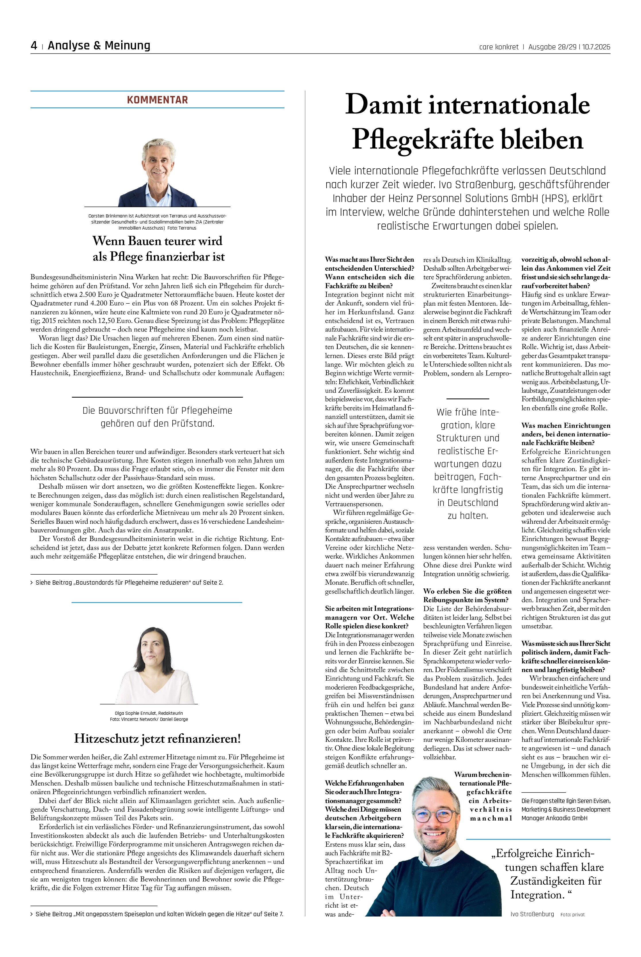 Vorschauseite 1: Damit internationale Pflegekräfte bleiben