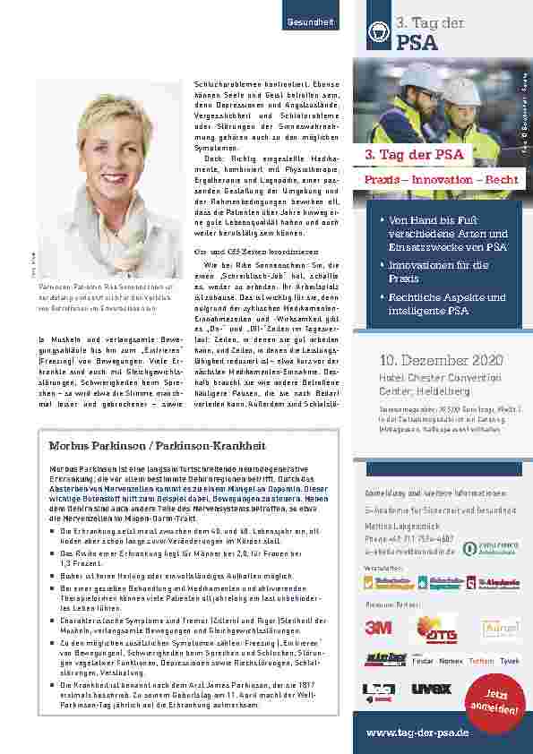 Vorschauseite 2: Mit Morbus Parkinson arbeiten: Warum Pausen und Bewegungen wichtig sind