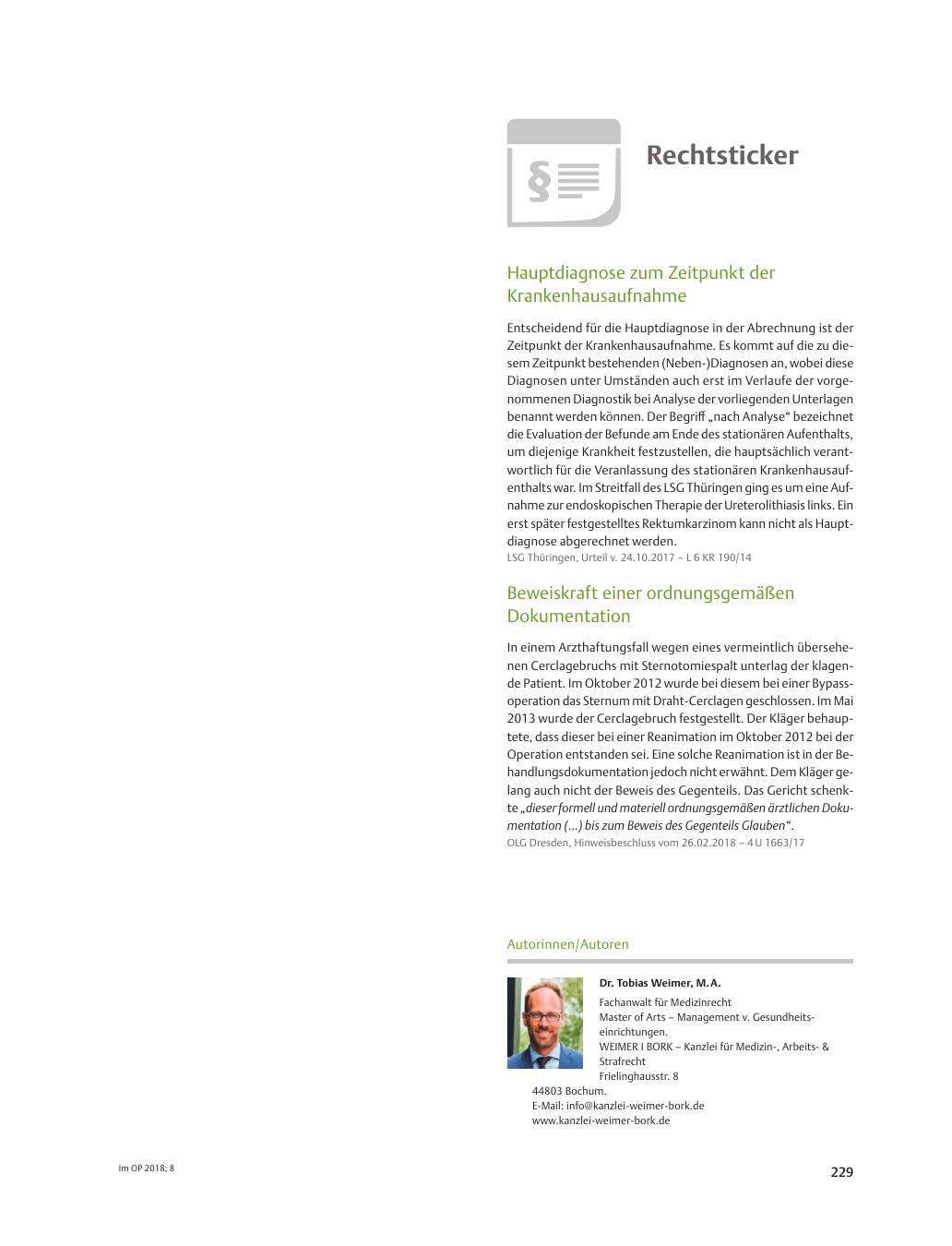 Vorschauseite 1: Rechtsticker