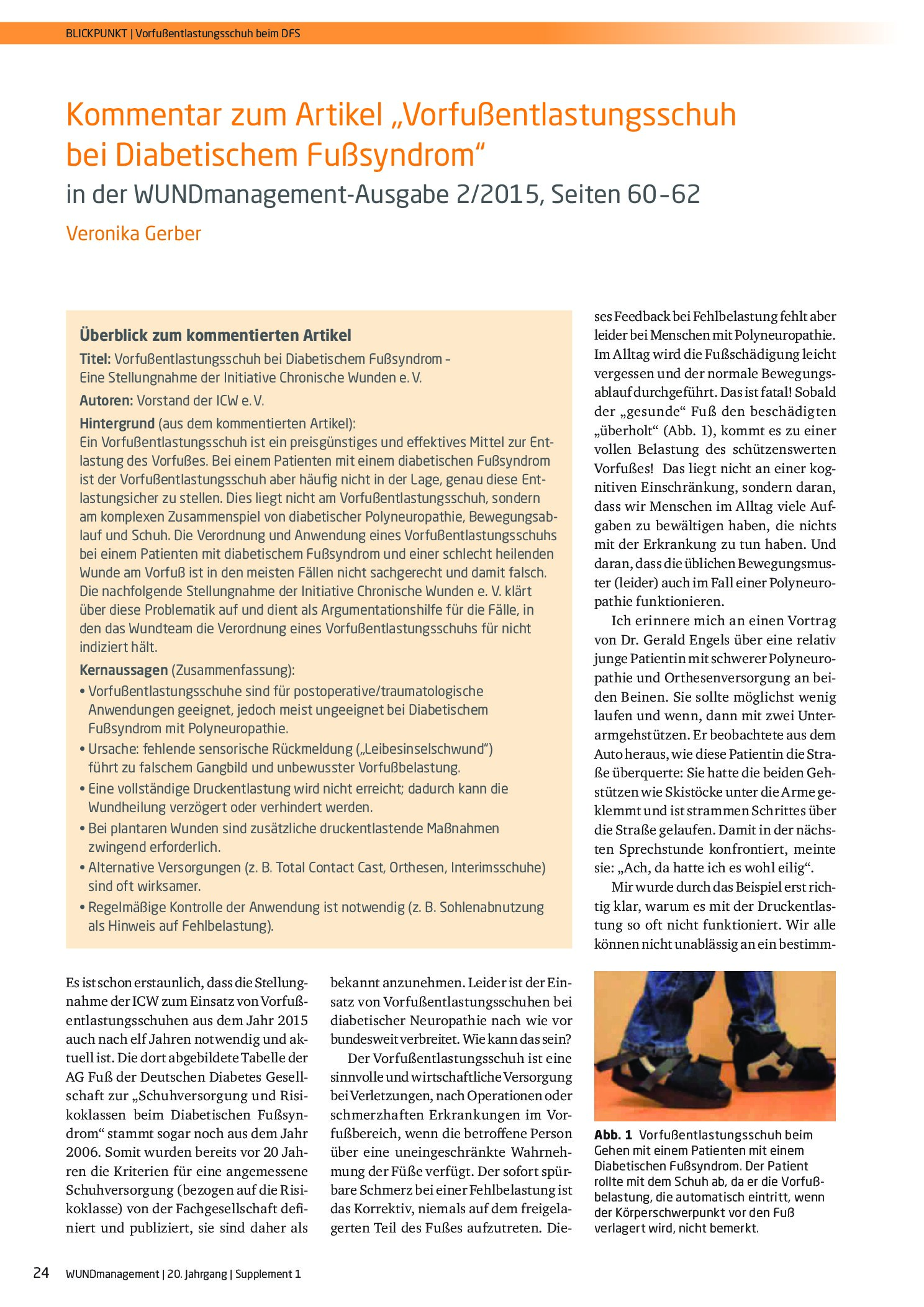 Vorschauseite 1: Vorfußentlastungsschuh beim diabetischen Fußsyndrom