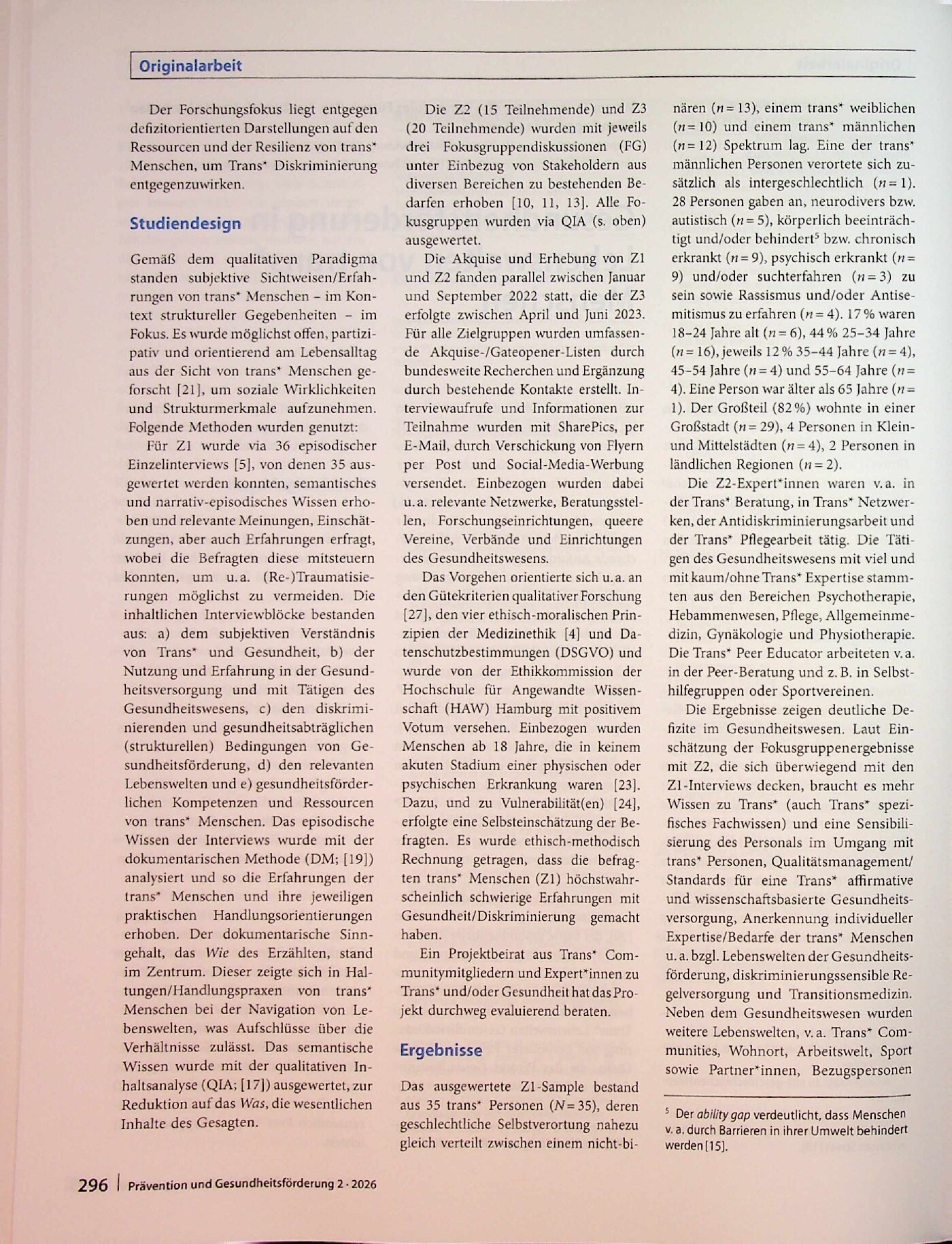 Vorschauseite 2: Gesundheitsförderung in Lebenswelten von trans* Menschen