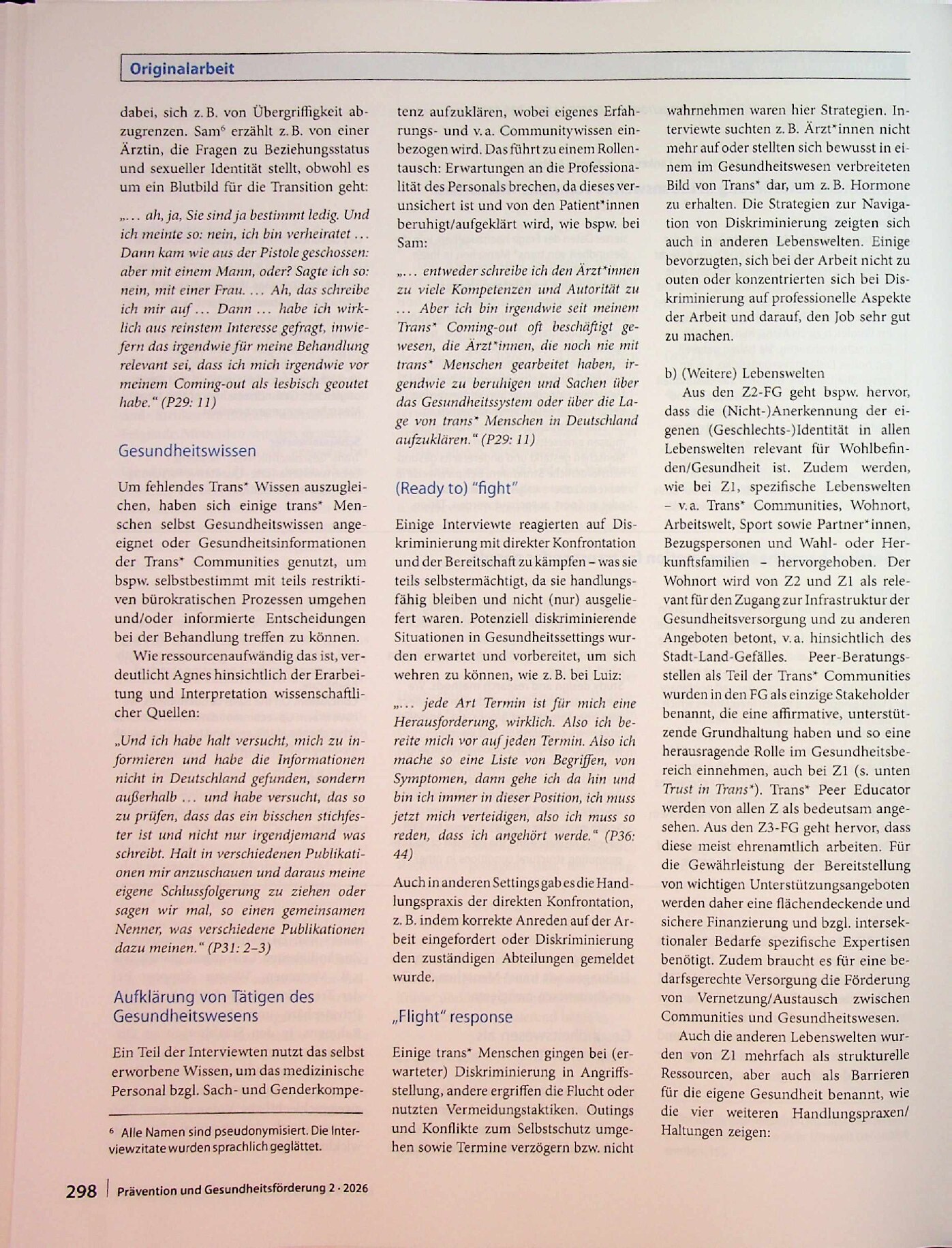 Vorschauseite 4: Gesundheitsförderung in Lebenswelten von trans* Menschen