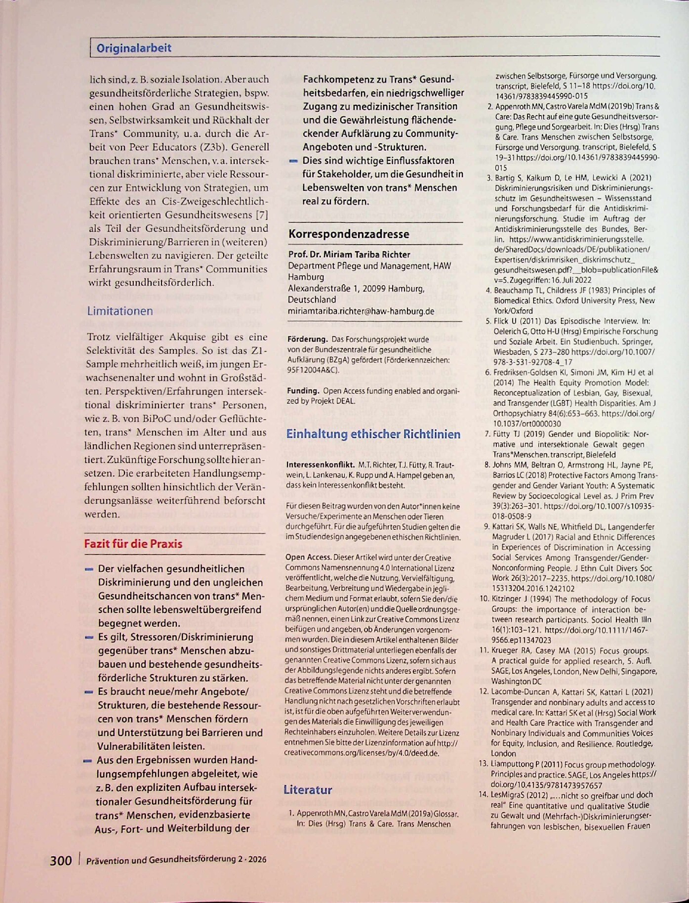 Vorschauseite 6: Gesundheitsförderung in Lebenswelten von trans* Menschen