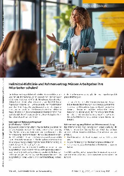 Vorschauseite 1: Heilmittel-Richtlinie und Rahmenvertrag: Müssen Arbeitgeber ihre Mitarbeiter schulen?