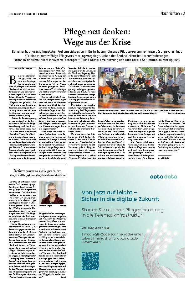 Vorschauseite 1: Pflege neu denken: Wege aus der Krise