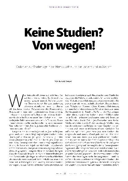 Vorschauseite 1: Keine Studien? Von wegen!
