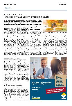 Vorschauseite 1: Kritik an Private-Equity-Investoren wächst