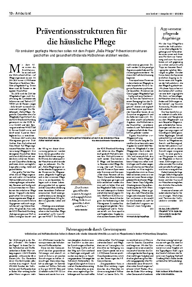 Vorschauseite 1: Präventionsstrukturen für die häusliche Pflege