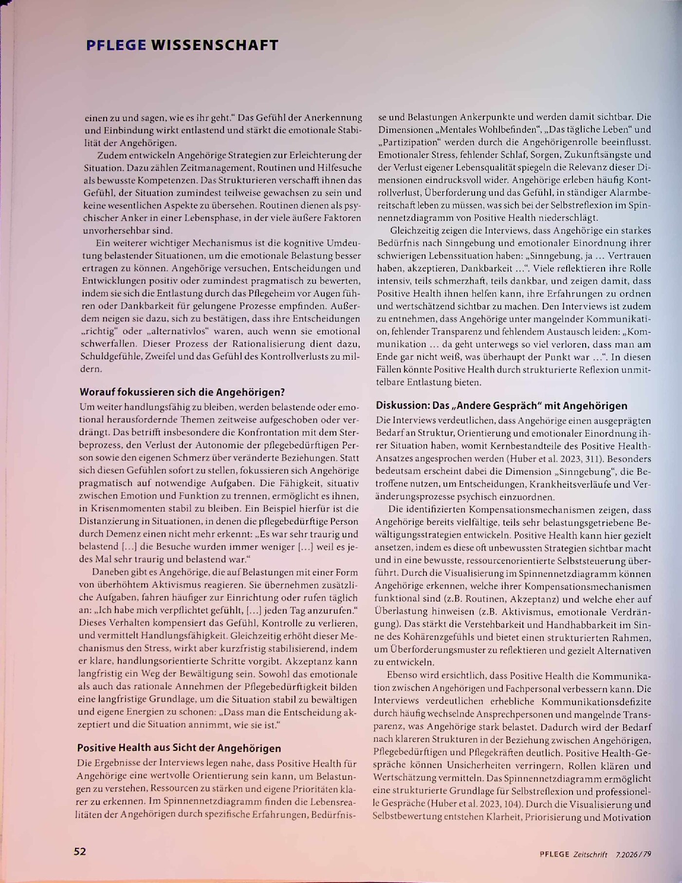Vorschauseite 3: Das „Andere Gespräch“: Positive Health in der familienzentrierten Pflege