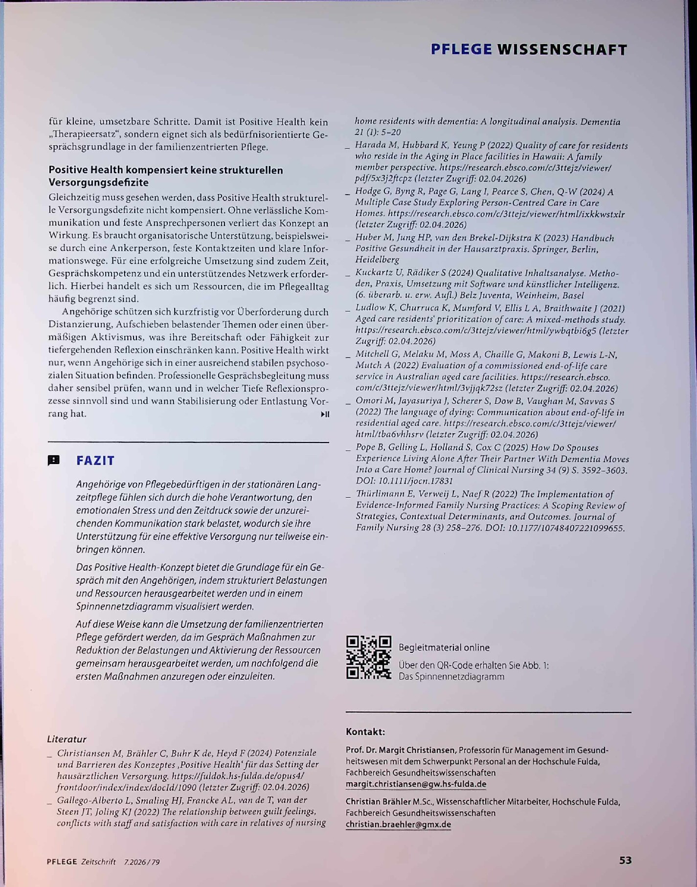 Vorschauseite 4: Das „Andere Gespräch“: Positive Health in der familienzentrierten Pflege