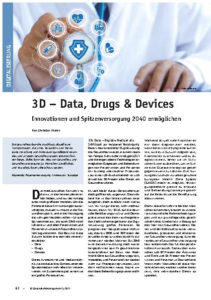 Vorschauseite 1: 3D – Data, Drugs & Devices Innovationen und Spitzenversorgung 2040 ermöglichen