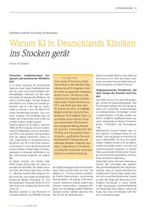 Vorschauseite 1: Warum KI in Deutschlands Kliniken ins Stocken gerät