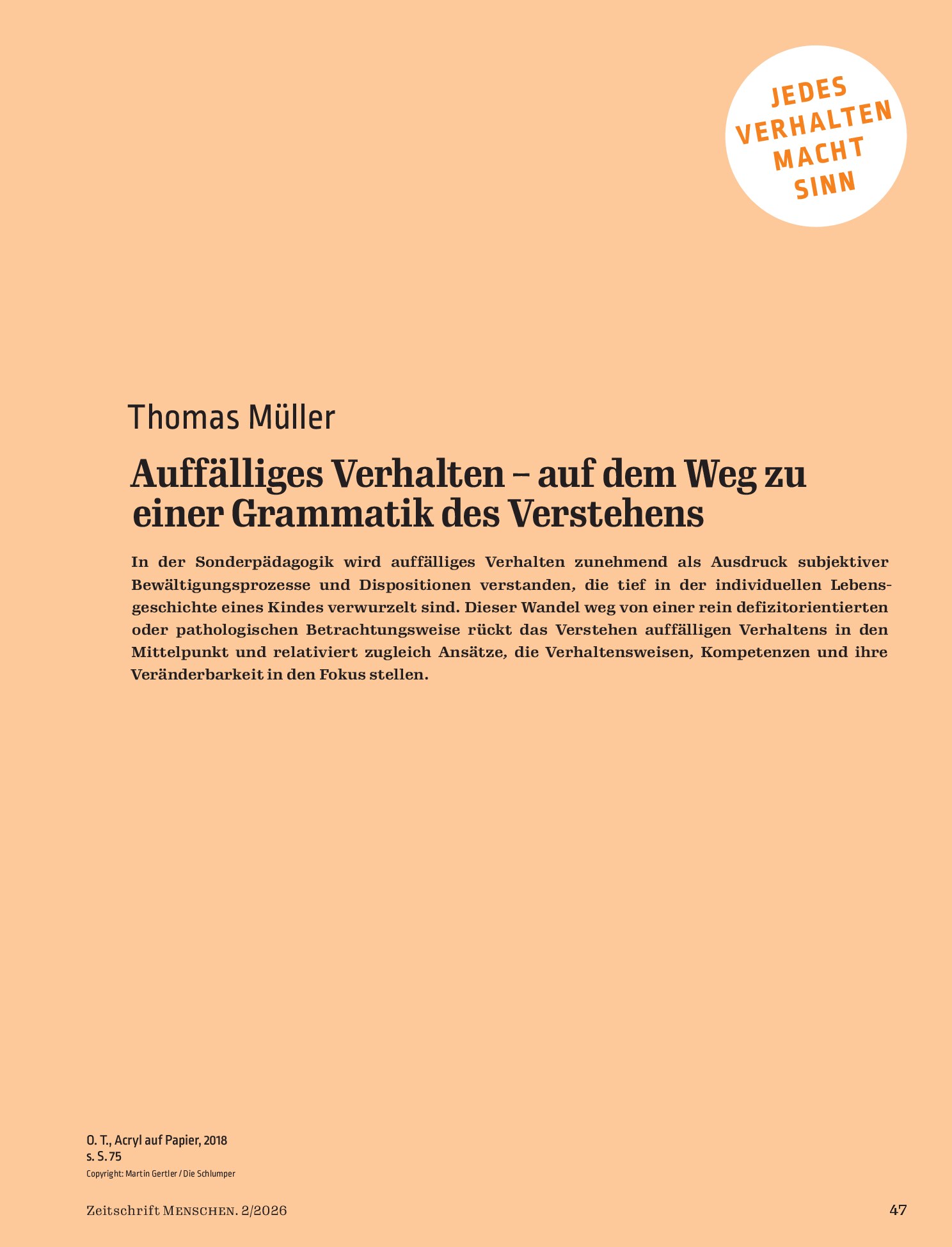 Vorschauseite 1: Auffälliges Verhalten – auf dem Weg zu einer Grammatik des Verstehens