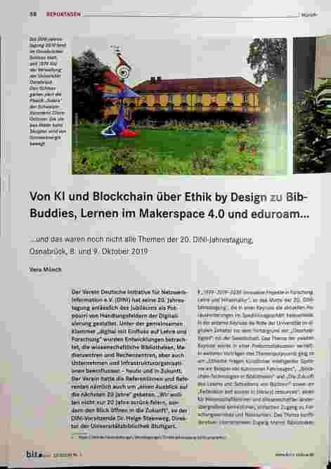 Vorschauseite 1: Von KI und Blockchain über Ethik by Design zu Bib-Buddies, Lernen im Makerspace 4. 0 und eduroam