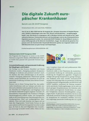 Vorschauseite 1: Die digitale Zukunft euro päischer Krankenhäuser