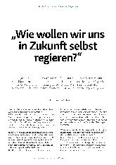 Vorschauseite 2: „Wie wollen wir uns in Zukunft selbst regieren?“