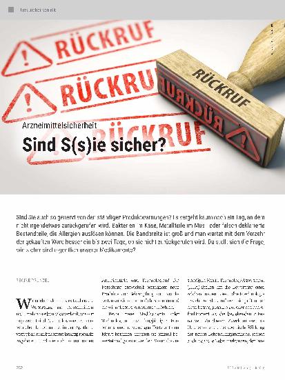 Vorschauseite 1: Arzneimittelsicherheit Sind Sie sicher?