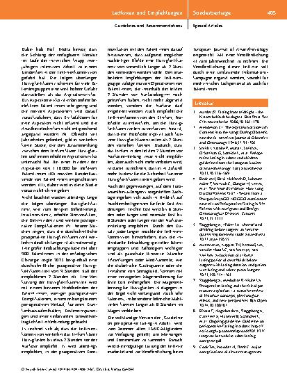 Vorschauseite 2: Leitlinien im Wandel – Neues von der „Guideline on perioperative Fasting in Adults“ der ESAIC