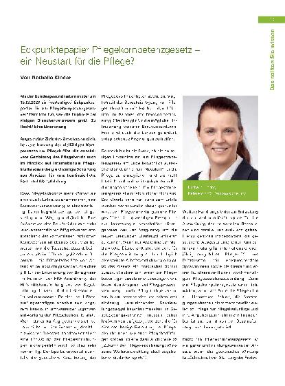 Vorschauseite 1: Eckpunktepapier Pflegekompetenzgesetz – ein Neustart für die Pflege?