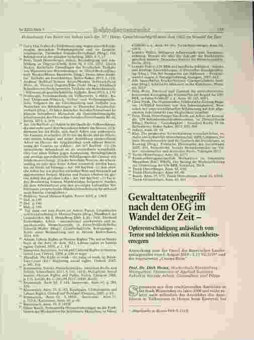 Vorschauseite 1: Gewalttatenbegriff nach dem OEG im Wandel der Zeit -